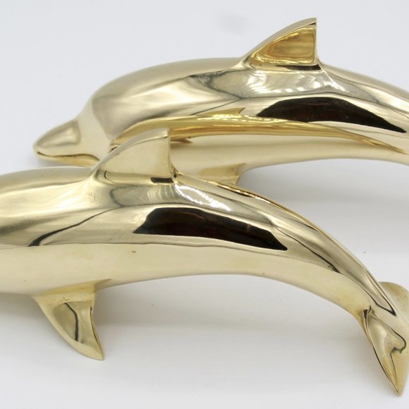 Pair of Dolphin Figurines Statue/Sculpture Beautiful Handcrafted Handmade - Picture 8 of 8